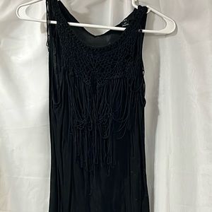 Forever 21 (XXI) black tassel tank top